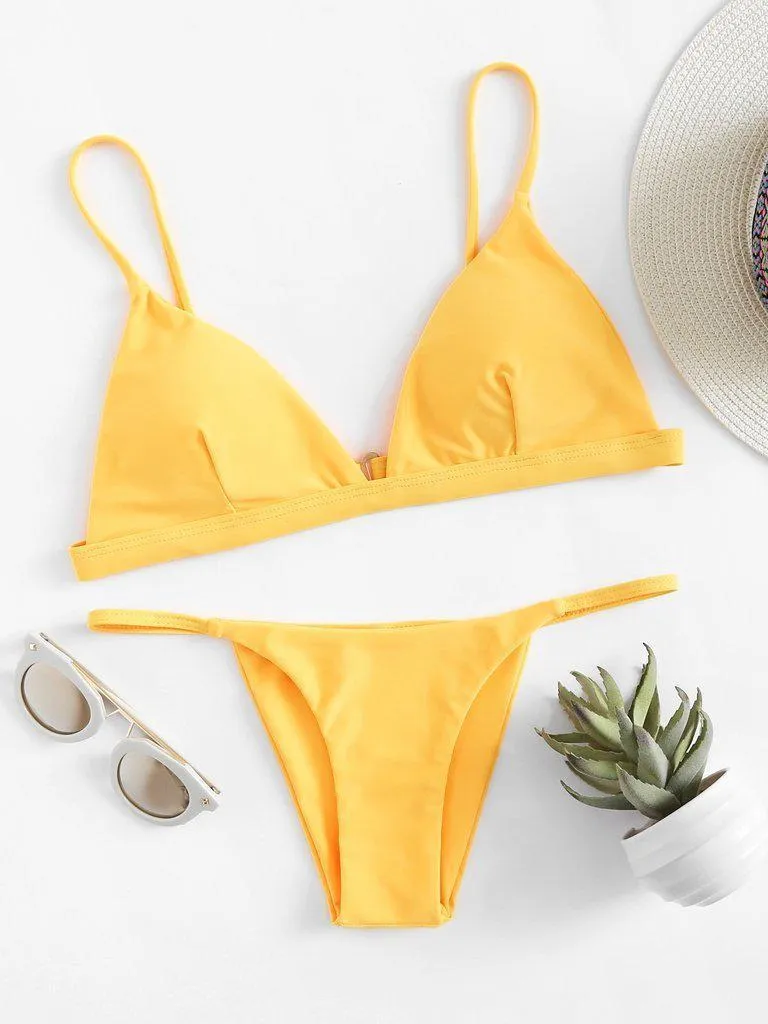 Adjustable Straps Triangle Bikini Set