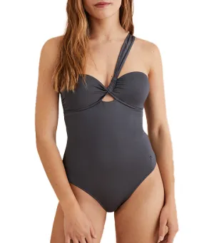 Asymmetric Shaping Swimsuit Gray