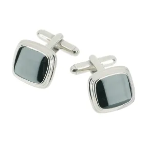 Black Lacquer Cushion Cufflinks