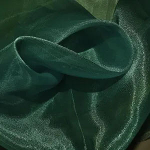 Crystal Organza Wholesale Fabric in Hunter Green 405