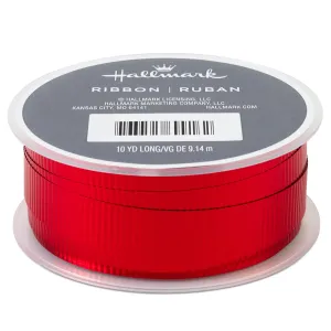 Hallmark Red 0.5'' Crimped Ribbon, 30'