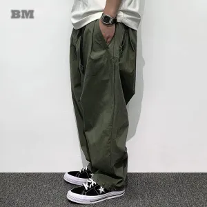 Japanese Streetwear Quick Drying Baggy Cargo Pants - Casual Trousers