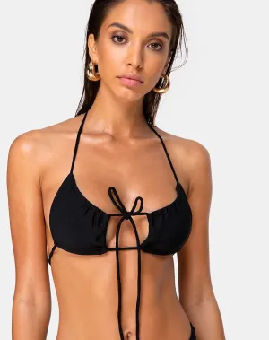 Lillen Bikini Top in Matte Black