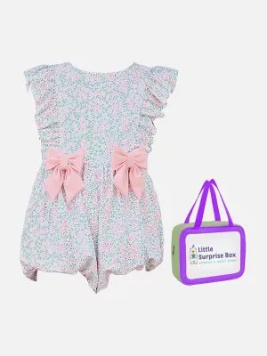 Little Surprise Box,One Piece Little Miss Pink Bow print Swimwear  Swim Cap for Kids & Toddlers