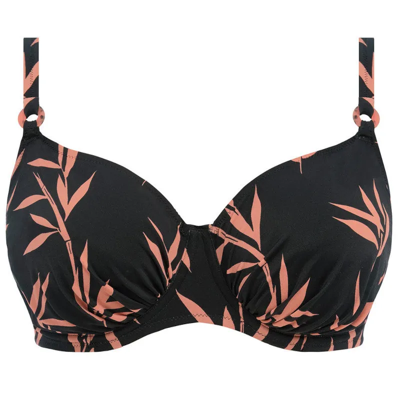 Luna Bay Lacquered Black Full Cup Bikini Top - Fantasie Swim