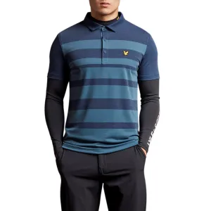 Lyle & Scott Lightweight Wide Stripe Polo - Navy