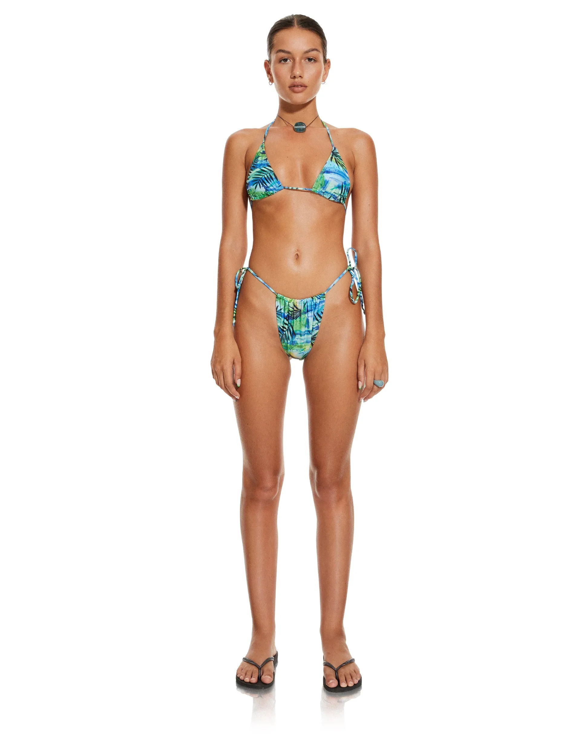 MOTEL X BARBARA Pami Bikini Top in Tropical Palm