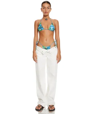 MOTEL X BARBARA Pami Bikini Top in Tropical Palm