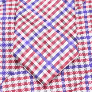 Patriot - Red, White, and Blue Gingham Patterned Long Necktie