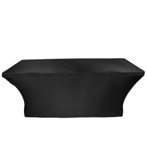 ProX X-ST6BL 6 Ft. Open Back Spandex Table Cover Scrim - Black