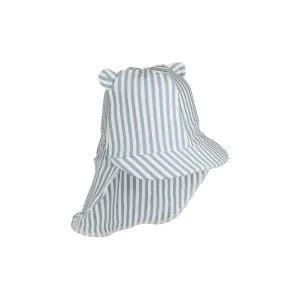 Senia Sun Hat - Y/D stripe: Sea blue/white