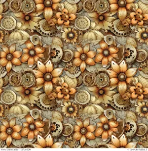 Steampunk Floral 3 Printed Vinyl Sheet-Tumbler Wrap